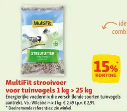 Maxi Zoo MultiFit strooivoer voor tuinvogels 1 kg > 25 kg aanbieding