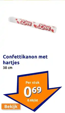 Action Confettikanon met hartjes aanbieding