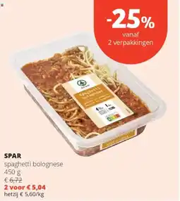 Spar Spaghetti bolognese aanbieding