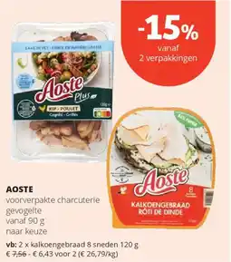 Spar Aoste voorverpakte charcuterie gevogelte aanbieding