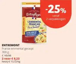 Spar EntreMont Franse emmental geraspt aanbieding