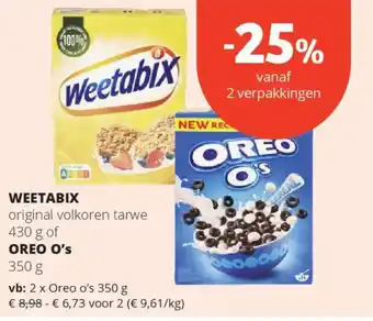 Spar Weetabix of Oreo's aanbieding