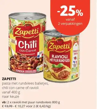 Spar Zapetti aanbieding