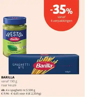 Spar Barilla aanbieding