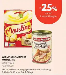 Spar William Saurin of Mousline aanbieding