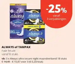 Spar Always of Tampax aanbieding