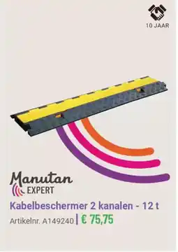 Manutan Kabelbeschermer 2 kanalen 12t aanbieding