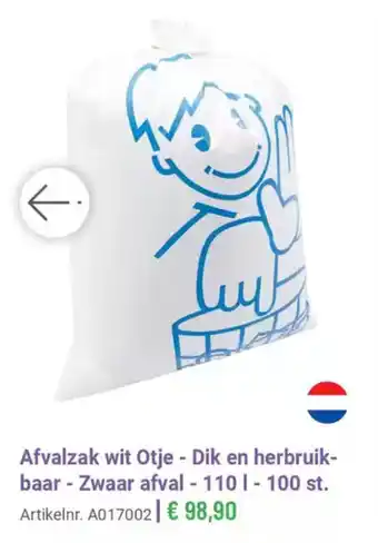 Manutan Afvalzak wit Otje aanbieding