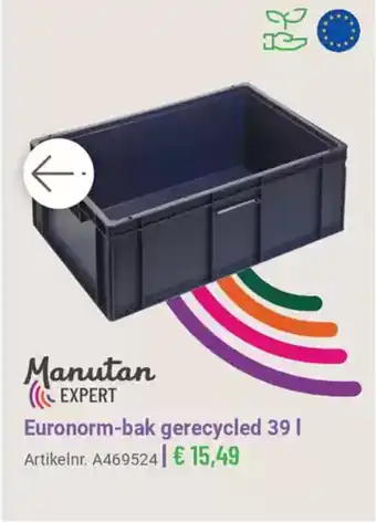 Manutan Euronorm bak gerecycled aanbieding