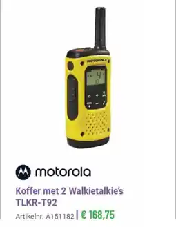 Manutan Motorola Koffer met 2 Walkietalkie's TLKR-T92 aanbieding