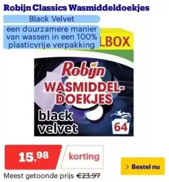 Bol.com Robijn Classics Wasmiddeldoekjes aanbieding