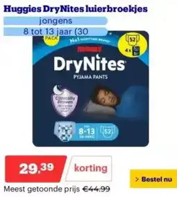 Bol.com Huggies Dry Nites luierbroekjes aanbieding