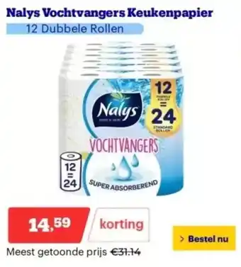 Bol.com Nalys Vochtvangers Keukenpapier aanbieding