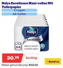 Bol.com Nalys Excellence Maxi vellen Wit Toiletpapier aanbieding