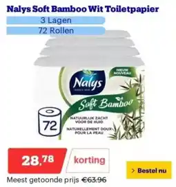 Bol.com Nalys Soft Bamboo Wit Toiletpapier aanbieding