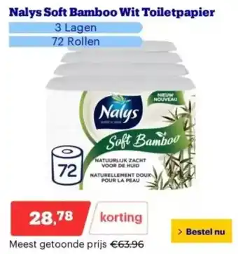 Bol.com Nalys Soft Bamboo Wit Toiletpapier aanbieding