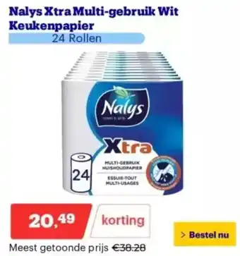 Bol.com Nalys Xtra Multi gebruik Wit Keukenpapier aanbieding