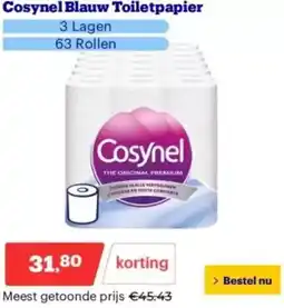 Bol.com Cosynel Blauw Toiletpapier aanbieding