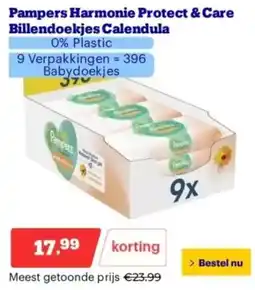 Bol.com Pampers Harmonie Protect & Care Billendoekjes Calendula aanbieding