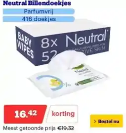 Bol.com Neutral Billendoekjes Parfumvrij aanbieding