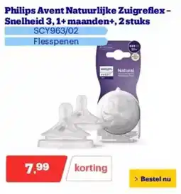 Bol.com Philips Avent Natuurlijke Zuigreflex Snelheid 3, 1+ maanden+ aanbieding