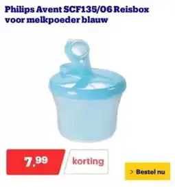 Bol.com Philips Avent SCF135/06 Reisbox voor melkpoeder blauw aanbieding