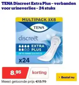 Bol.com TENA Discreet Extra Plus verbanden voor urineverlies aanbieding