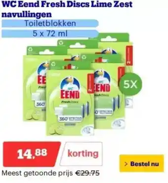 Bol.com WC Eend Fresh Discs Lime Zest navullingen aanbieding