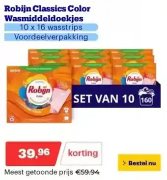 Bol.com Robijn Classics Color Wasmiddeldoekjes aanbieding