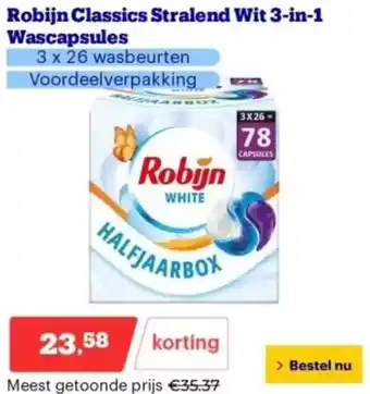 Bol.com Robijn Classics Stralend Wit 3-in-1 Wascapsules aanbieding