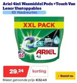 Bol.com Ariel 4in1 Wasmiddel Pods + Touch Van Lenor Unstoppables aanbieding