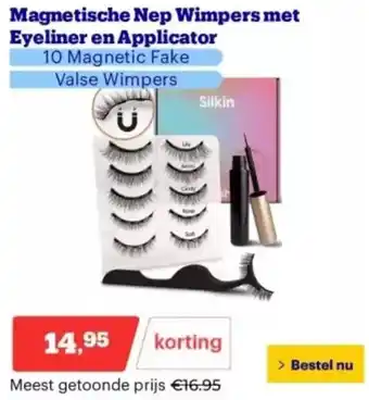 Bol.com Magnetische Nep Wimpers met Eyeliner en Applicator aanbieding