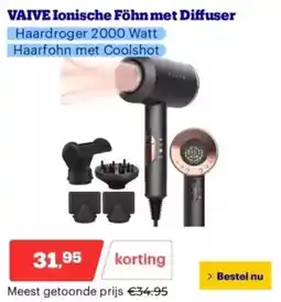 Bol.com Vaive Ionische Föhn met Diffuser aanbieding