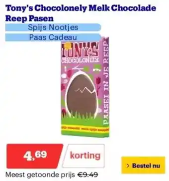 Bol.com Tony's Chocolonely Melk Chocolade Reep Pasen aanbieding