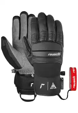 Decathlon Reusch Marco skihandschoenen leer zwart/wit 10 aanbieding