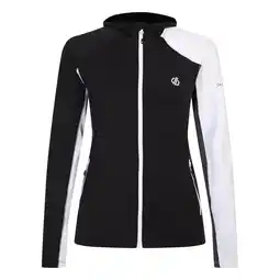 Decathlon Dames Convey II Hooded Core Stretch Midlayer (Houtskool mergel/zwart) aanbieding