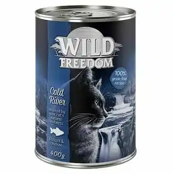 Zooplus 6x400g Adult Wild Hills Eend & Kip Wild Freedom Kattenvoer aanbieding