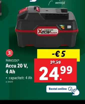 Lidl Accu 20 V, 4 Ah aanbieding