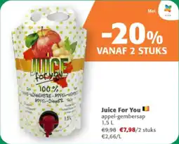 Comarkt Juice For You appel-gembersap aanbieding