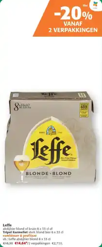 Comarkt Leffe abdijbier blond of bruin aanbieding