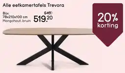 Leen Bakker Alle eetkamertafels Trevora aanbieding