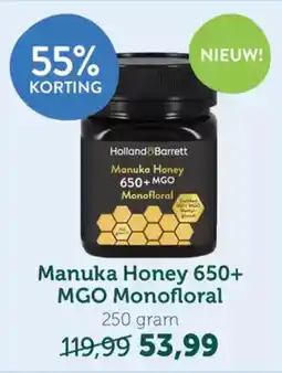 Holland & Barrett Manuka Honey 650+ MGO Monofloral aanbieding