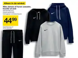 Zeeman Nike dames of heren sweater hoodie of vest aanbieding