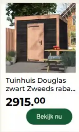 GAMMA Tuinhuis Douglas zwart Zweeds rabat aanbieding