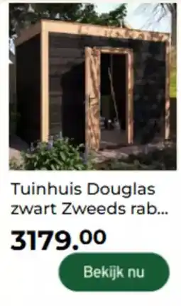 GAMMA Tuinhuis Douglas zwart Zweeds rabat aanbieding