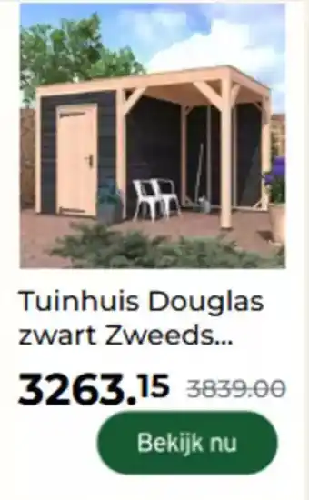 GAMMA Tuinhuis Douglas zwart Zweeds rabat aanbieding