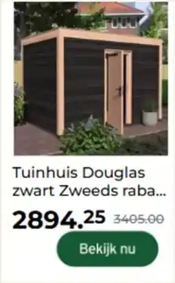 GAMMA Tuinhuis Douglas zwart Zweeds rabat aanbieding