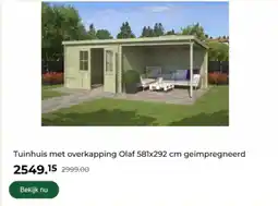 GAMMA Tuinhuis met overkapping Olaf geïmpregneerd aanbieding