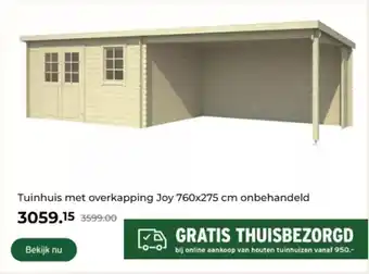 GAMMA Tuinhuis met overkapping Joy onbehandeld aanbieding