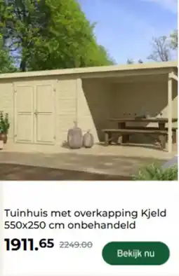 GAMMA Tuinhuis met overkapping Kjeld onbehandeld aanbieding